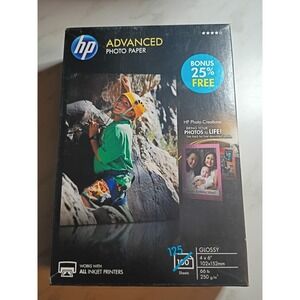HP Advanced Photo Paper Glossy 4x6 125 Sheets Inkjet Printer SF779A